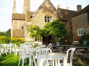 Outside the tea room at Mapledurham House and Mill