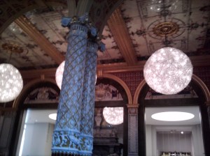 The ceiling of the room we ate in at the V&A cafe