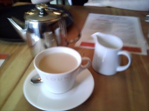 Another blurry picture of tea, this time at the Alto Lounge.